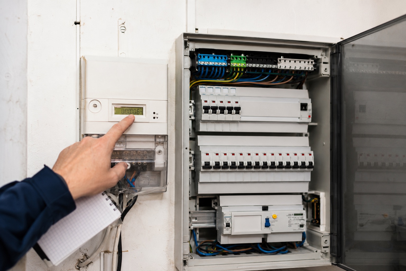 Kontrola elektroměru a rozvaděče při posouzení spotřeby